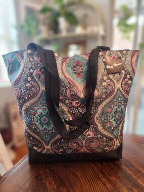 *NEW* Mary Maxim Blue Paisley Large Tote | Water Resistant